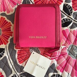 Vera Bradley Zuri Leather Wallet with Gold Zipper